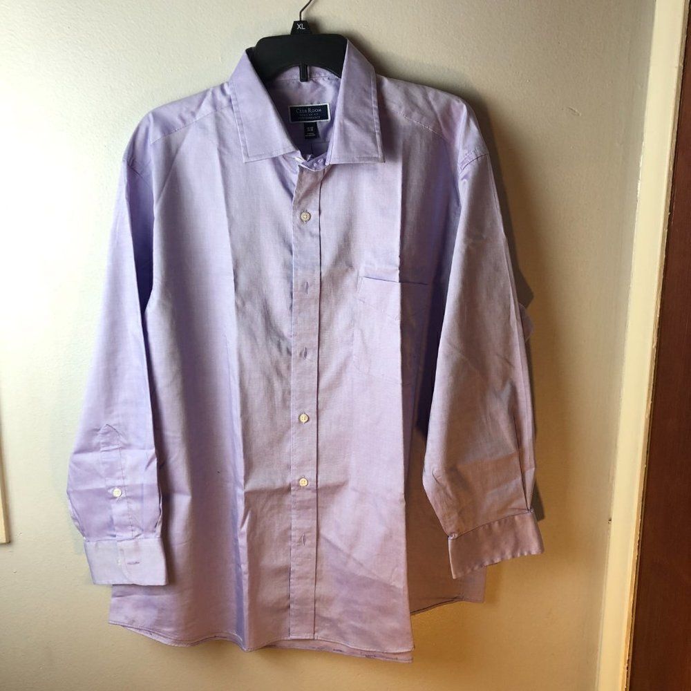 CLUB ROOM Performance Regular Fit Mens Grey Long Sleeve Shirt 17 1/12x 32/33